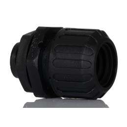 5 pcs - Adaptaflex Straight, Conduit Fitting, 16mm Nominal Size, M16, Nylon 66, Black