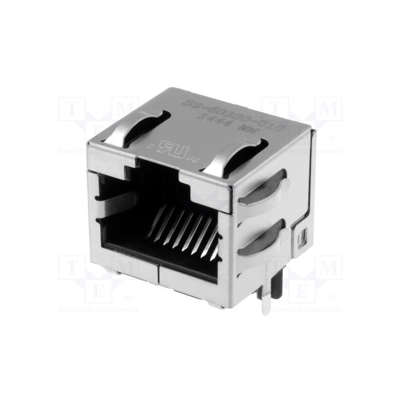 10 pcs : SS-60300-010 - Socket, RJ45, PIN: 8, Cat: 6a, shielded, Layout: 8p8c, on PCBs, THT
