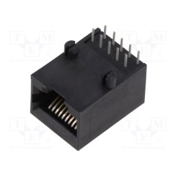 10 pcs : SS-641010-NF - Socket, RJ50, PIN: 10, Layout: 10p10c, on PCBs, THT, angled 90°