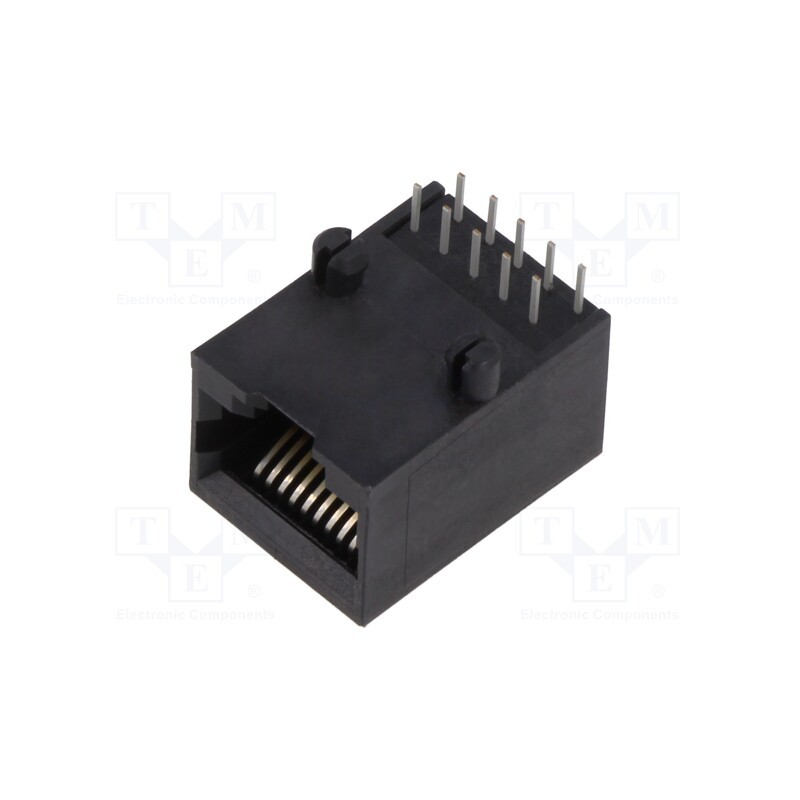 10 pcs : SS-641010-NF - Socket, RJ50, PIN: 10, Layout: 10p10c, on PCBs, THT, angled 90°