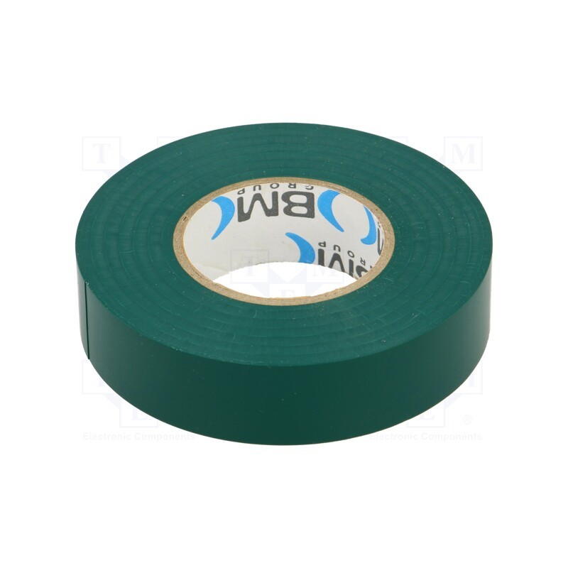 10 rol : BMESB1925VE - Tape: electrical insulating, W: 19mm, L: 25m, Thk: 0.15mm, green