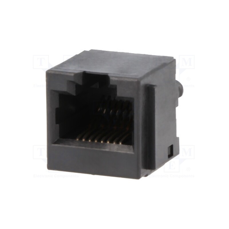10 pcs : SS-650810-A-FLS - Socket, RJ45, PIN: 8, Layout: 8p8c, on PCBs, THT, straight