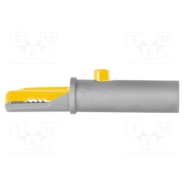 10 pcs : AK 7002 SN / GE - Crocodile clip, 6A, 70VDC, yellow, Grip capac: max.6mm, 15mΩ, 33VAC