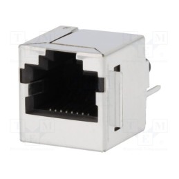 10 pcs : SS-650810S-A-FLS - Socket, RJ45, PIN: 8, shielded, Layout: 8p8c, on PCBs, THT, straight