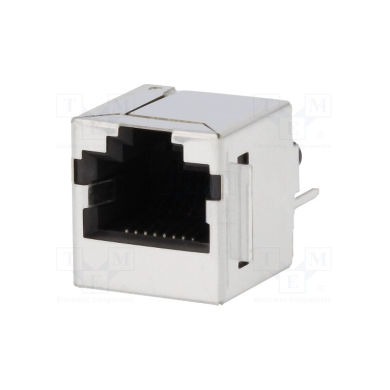 10 pcs : SS-650810S-A-FLS - Socket, RJ45, PIN: 8, shielded, Layout: 8p8c, on PCBs, THT, straight