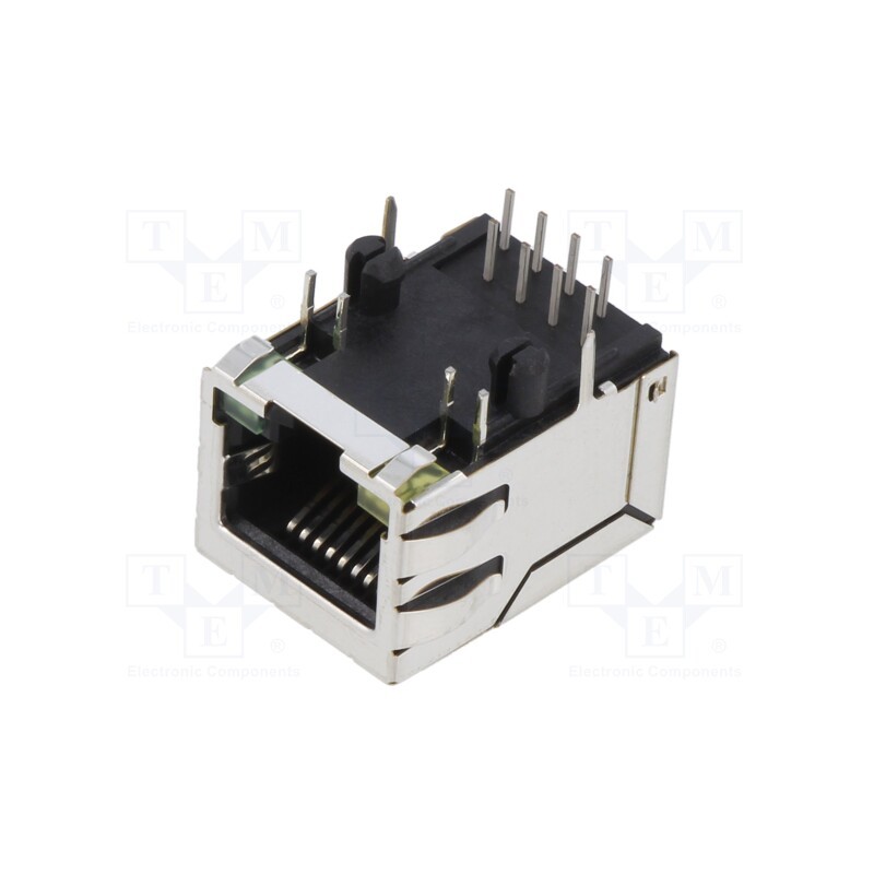 10 pcs : SS-7488S-YG-PG4-BA - Socket, RJ45, PIN: 8, shielded,with LED, Layout: 8p8c, on PCBs, THT