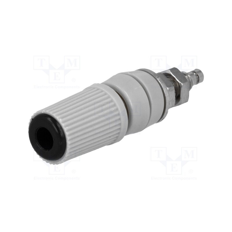 10 pcs : - Socket, 4mm banana, 24A, black, nickel plated, on panel,screw