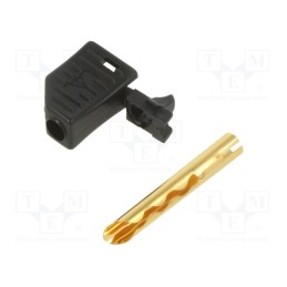 10 pcs : 22.2642-21 - Plug, 4mm banana, 19A, 30VAC, 60VDC, black, non-insulated, 1mm2