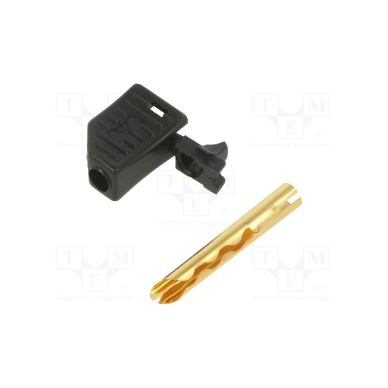 10 pcs : 22.2642-21 - Plug, 4mm banana, 19A, 30VAC, 60VDC, black, non-insulated, 1mm2