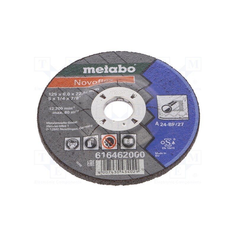 10 pcs : 616462000 - Grinding wheels, Ø: 125mm, Øhole: 22.23mm, Disc thick: 6mm, steel