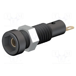 10 pcs : 23.0050-21 - Socket, 2mm banana, 10A, 23.3mm, black, soldered,on panel, 60VDC
