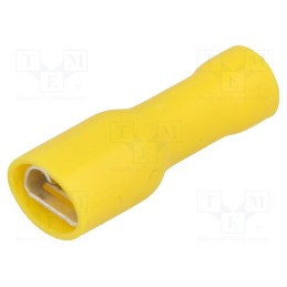 50 pcs : ST-010/Y - Terminal: flat, 6.3mm, 0.8mm, female, 4÷6mm2, crimped, for cable