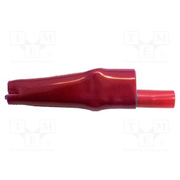 10 pcs : BU-63-2 - Crocodile clip, 10A, Grip capac: max.7.9mm, Overall len: 58mm, red