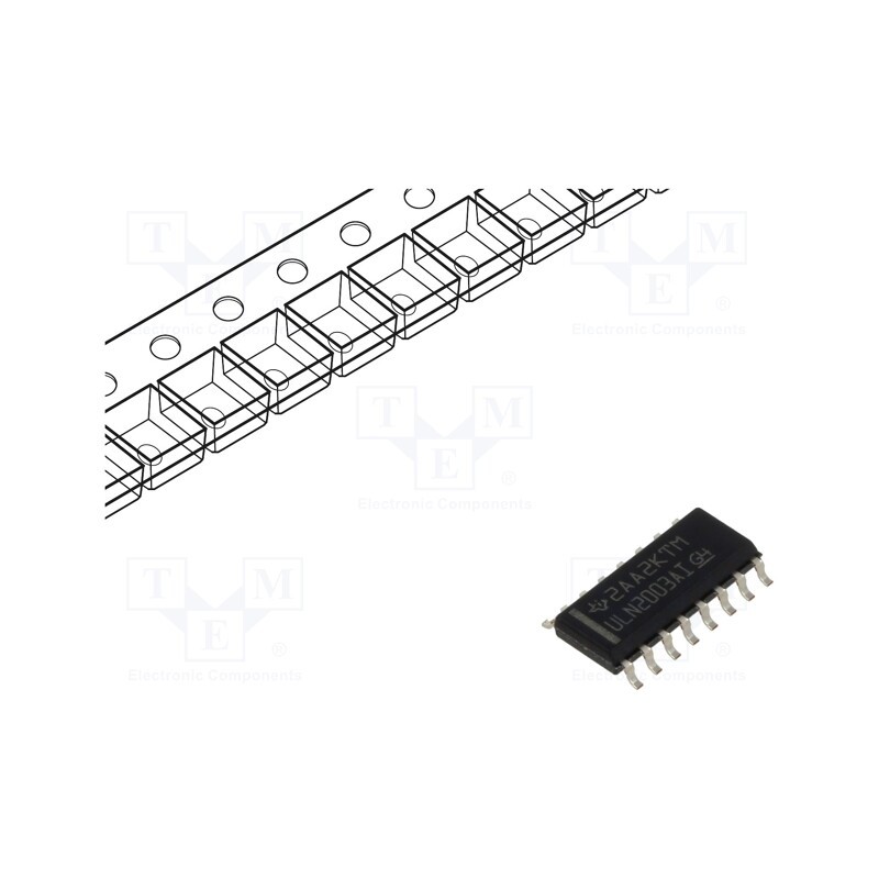 10 pcs : ULN2003AIDR - IC: driver, darlington,transistor array, SO16, 0.5A, 50V, Ch: 7