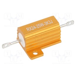 10 pcs : AHP25W-3K3J - Resistor: wire-wound, with heatsink, 3.3kΩ, 25W, ±5%, 30ppm/°C