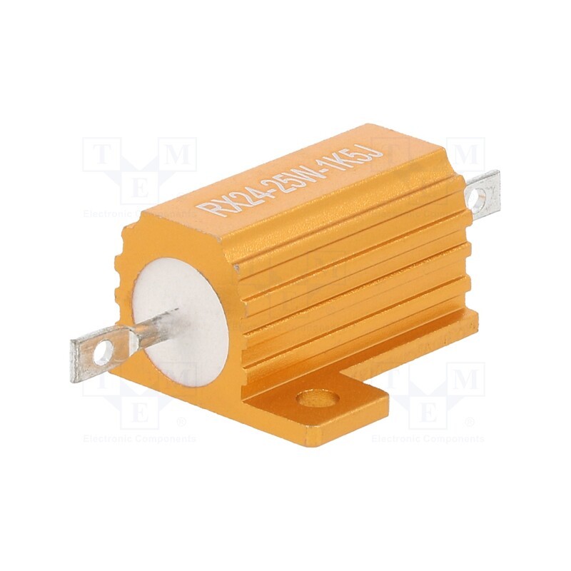 10 pcs : AHP25W-1K5J - Resistor: wire-wound, with heatsink, 1.5kΩ, 25W, ±5%, 30ppm/°C
