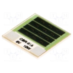 10 pcs : GBR-618-9-10-2 - Resistor: thick film, heating, glued, 8.1Ω, 10W, 12.7x12.7x1mm