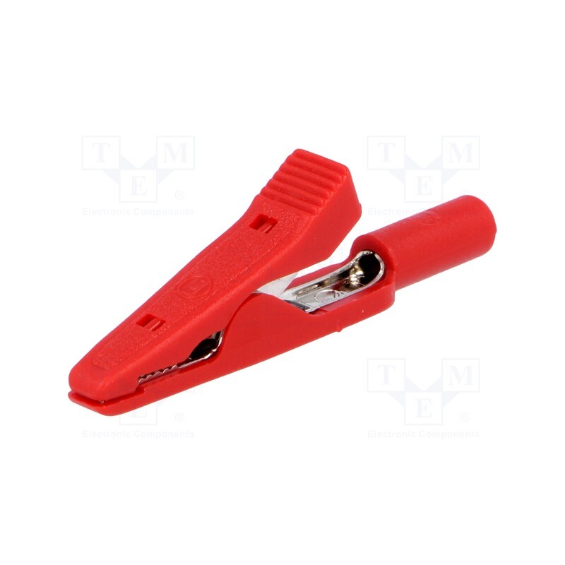10 pcs : MA 1 RT - Crocodile clip, 15A, 60VDC, red, Grip capac: max.4mm, 930317801