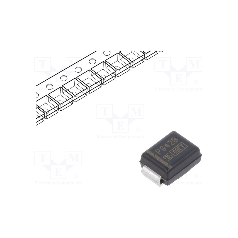 10 pcs : 1PGSMB5942 - Diode: Zener, 3W, 51V, 29mA, SMD, , SMB, single diode