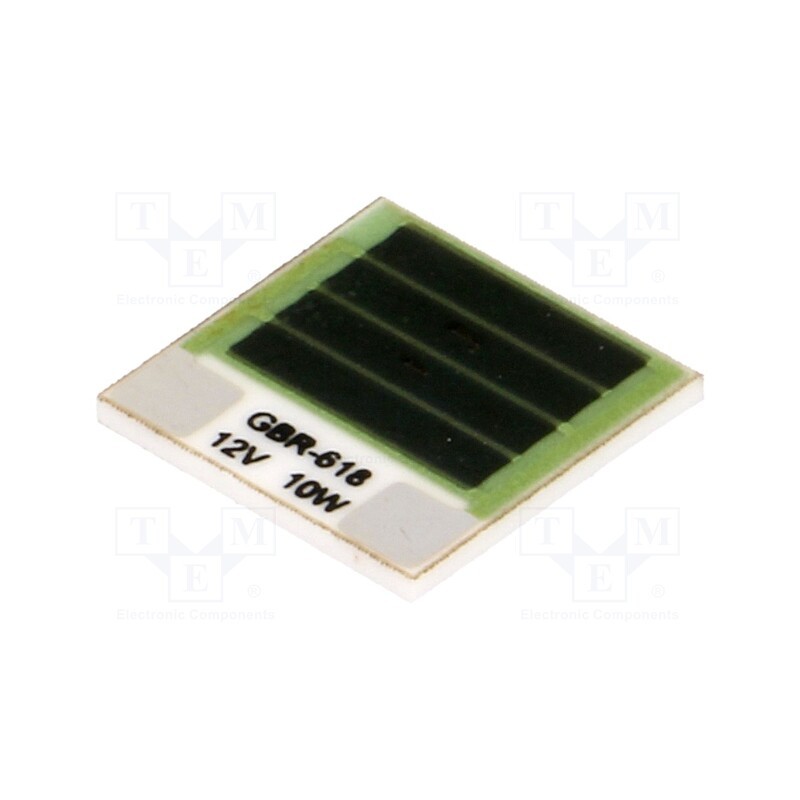 10 pcs : GBR-618-12-10-2 - Resistor: thick film, heating, glued, 14.4Ω, 10W, 12.7x12.7x1mm