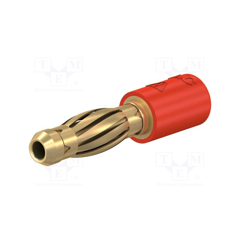 10 pcs : 24.0106-22 - Adapter, 4mm banana, 25A, 30VAC, 60VDC, red, non-insulated, 24.5mm