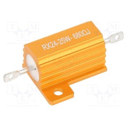 10 pcs : AHP25W-680RJ - Resistor: wire-wound, with heatsink, 680Ω, 25W, ±5%, 30ppm/°C