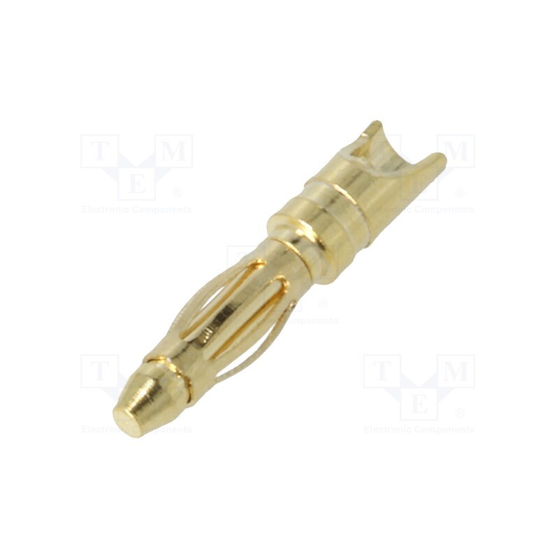 50 pcs : - Plug, 2mm banana, 15A, Contacts: brass gold plated, 18AWG, 0.8mΩ