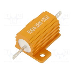 10 pcs : AHP25W-10RJ - Resistor: wire-wound, with heatsink, 10Ω, 25W, ±5%, 50ppm/°C