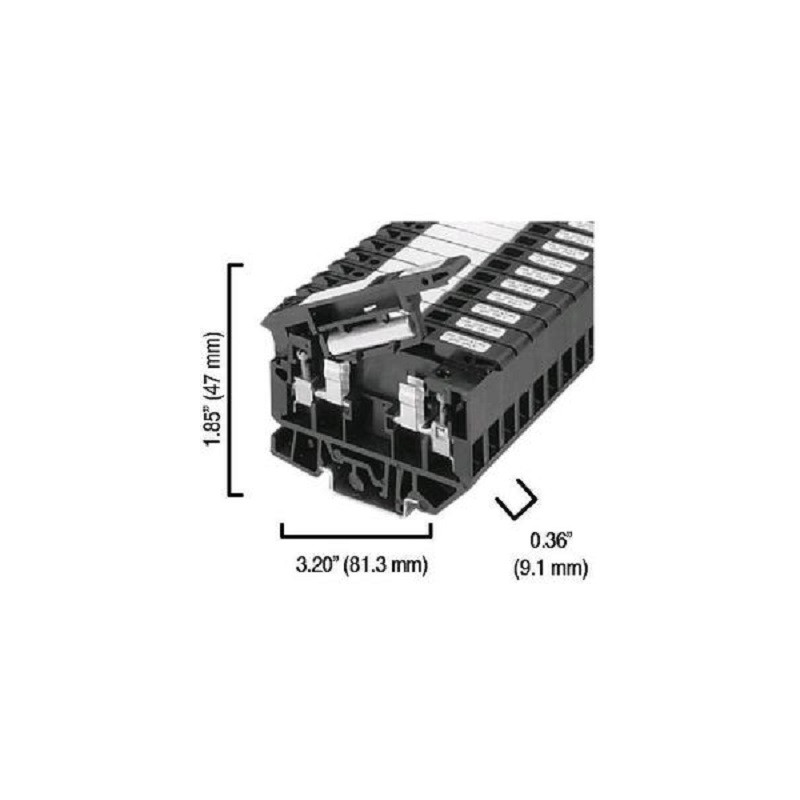 25 pcs - Rockwell Automation 1492-H Series Black DIN Rail Terminal Block, 4 - 0.05mm²
