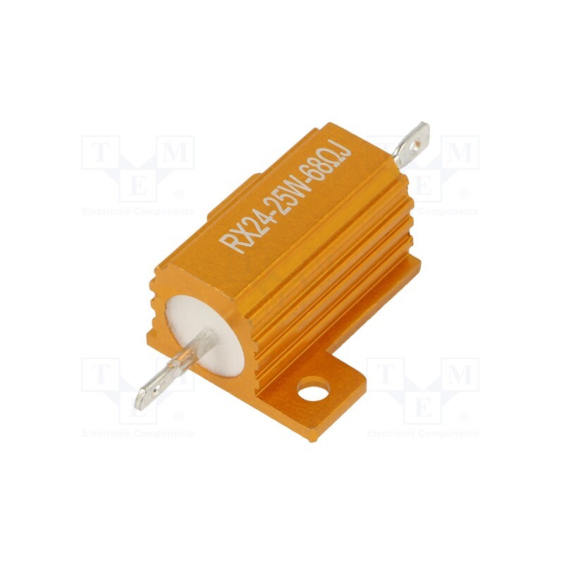 10 pcs : AHP25W-68RJ - Resistor: wire-wound, with heatsink, 68Ω, 25W, ±5%, 50ppm/°C