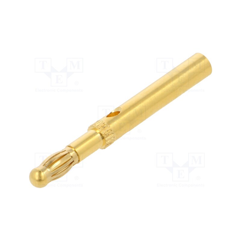 10 pcs : 66.2029 - Plug, 4mm banana, 19A,32A, gold-plated