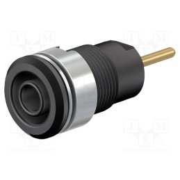 10 pcs : 23.3010-21 - Socket, 4mm banana, 24A, 1kV, Cutout: Ø12.2mm, black, gold-plated