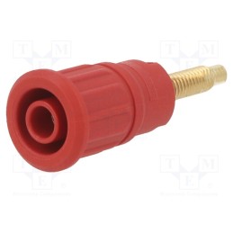 10 pcs : 23.8444-22 - Socket, 4mm banana, 32A, 1kV, red, on panel,push-in