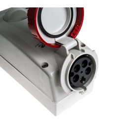 1 pcs - Scame Switchable IP67 Industrial Interlock Socket 3PN+E, Earthing Position 6h, 32A, 415 V