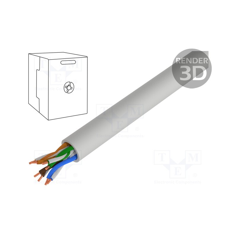 20 m : TI0006 - Wire, BiTLAN,U/UTP, 4x2x24AWG, 5e, data transmission, solid, Cu