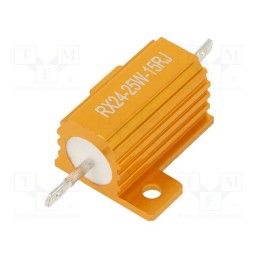 10 pcs : AHP25W-15RJ - Resistor: wire-wound, with heatsink, 15Ω, 25W, ±5%, 50ppm/°C