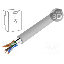 20 m : TI0007 - Wire, BiTLAN,F/UTP, 4x2x24AWG, 5e, data transmission, solid, Cu