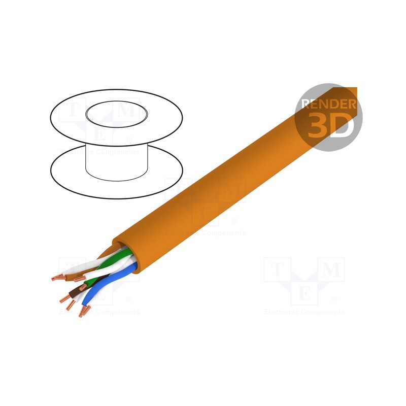 20 m : TI0008 - Wire, BiTLAN,U/UTP, 4x2x24AWG, 5e, data transmission, solid, Cu