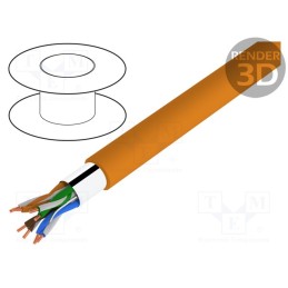 20 m : TI0009 - Wire, BiTLAN,F/UTP, 4x2x24AWG, 5e, data transmission, solid, Cu
