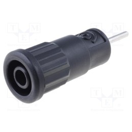 10 pcs : SEPB 6887 NI / SW - Socket, 4mm banana, 36A, 1kV, black, on panel,push-in, -25÷80°C
