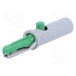 10 pcs : AK 10 GN - Crocodile clip, 6A, 60VDC, green, Grip capac: max.7.5mm, 930126104