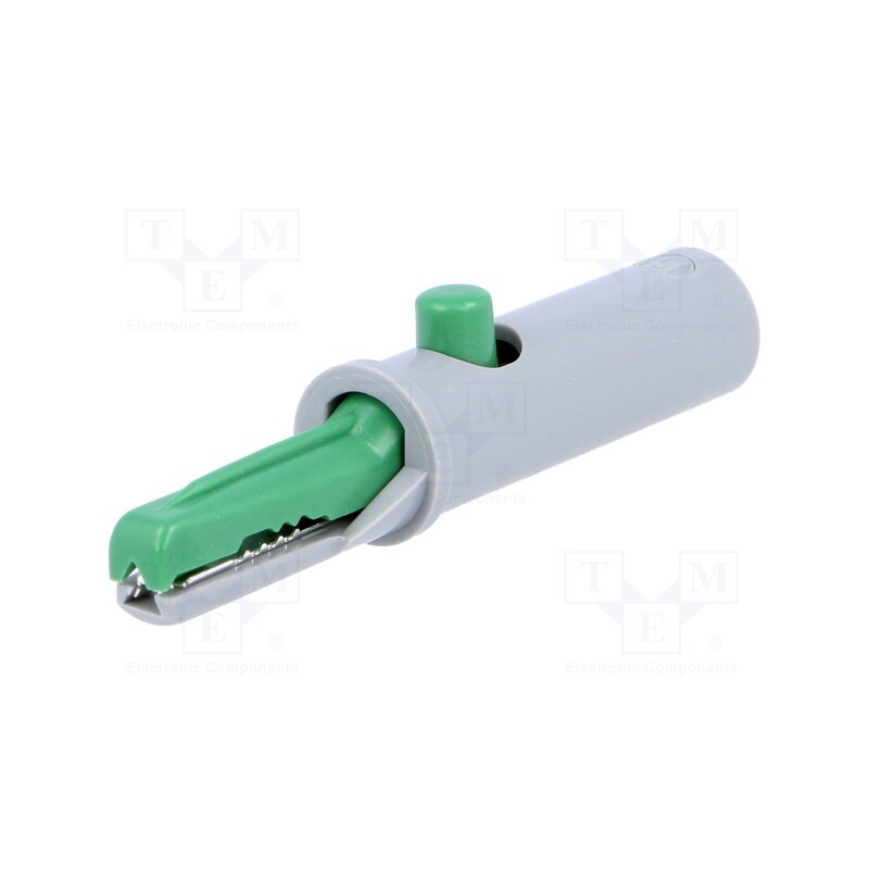 10 pcs : AK 10 GN - Crocodile clip, 6A, 60VDC, green, Grip capac: max.7.5mm, 930126104