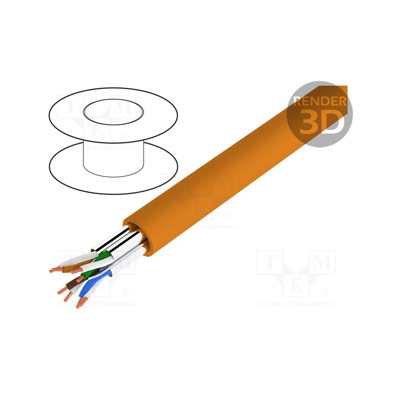 20 m : TI0079 - Wire, BiTLAN,U/FTP, 4x2x23AWG, 6a, data transmission, solid, Cu