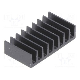 10 pcs : ICKSMDB10SA - Heatsink: extruded, black, L: 10mm, W: 19mm, H: 4.8mm, 35K/W, anodized