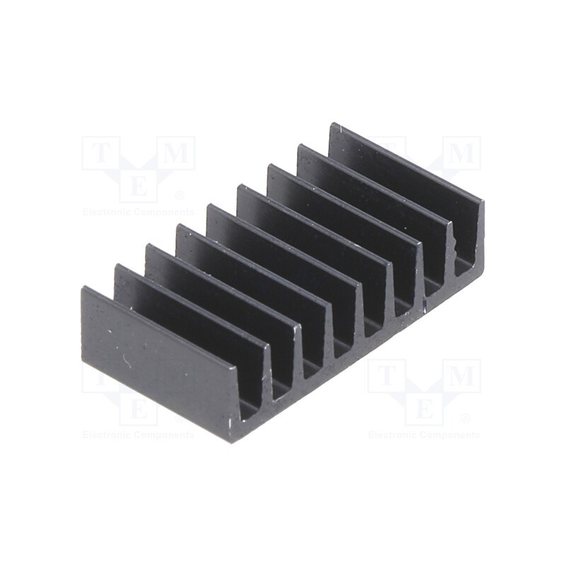 10 pcs : ICKSMDB10SA - Heatsink: extruded, black, L: 10mm, W: 19mm, H: 4.8mm, 35K/W, anodized
