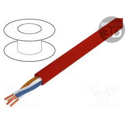 20 m : TN0007 - Wire: control cable, YnTKSY, 1x2x1mm, Insulation: PVC, Colour: red
