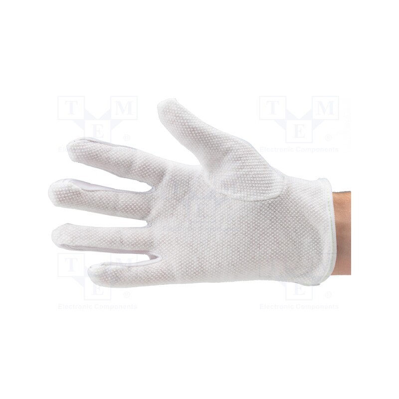 10 set : 51-695-0013 - Protective gloves, ESD, L, Features: dissipative, polyester,PVC