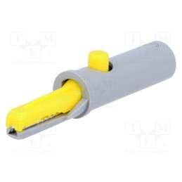 10 pcs : AK 10 GE - Crocodile clip, 6A, 60VDC, yellow, Grip capac: max.7.5mm