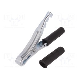 10 pcs : - Crocodile clip, 90A, Grip capac: max.25mm, Overall len: 155mm