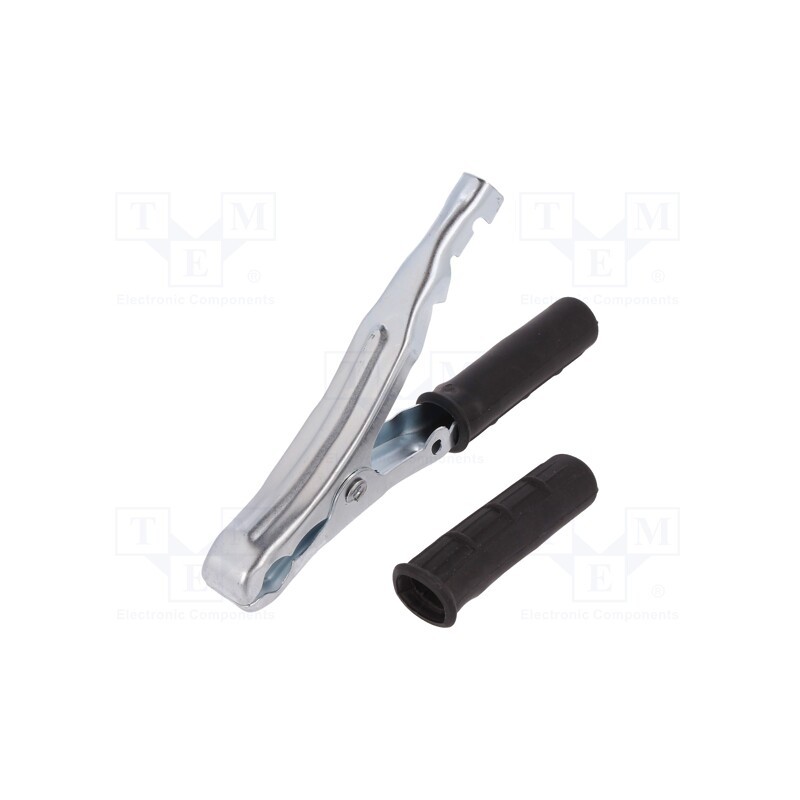 10 pcs : - Crocodile clip, 90A, Grip capac: max.25mm, Overall len: 155mm